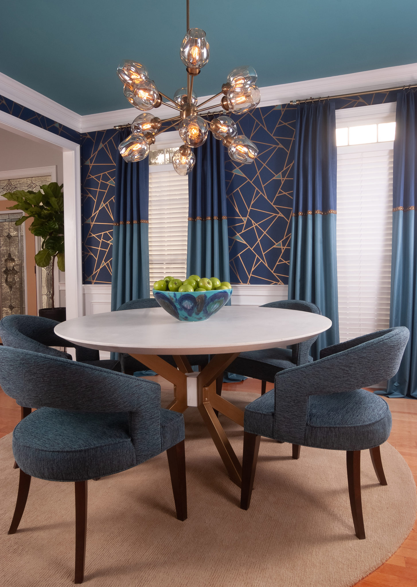 Dining Room with Window Treatments